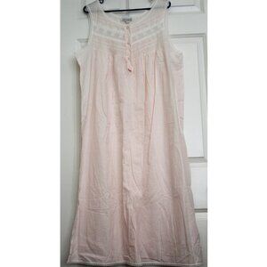 Vintage Lace Nightgown Dress Pink Cotton Euro Summer Beachy Coastal Cowgirl